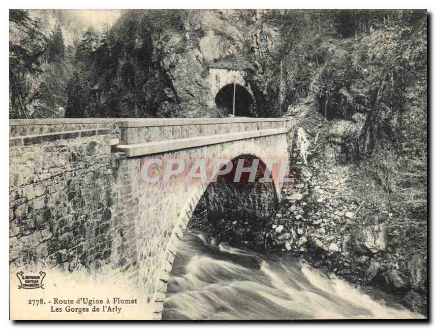 CPA Route d'Ugine a Flumet Les Gorges de l'Arly 