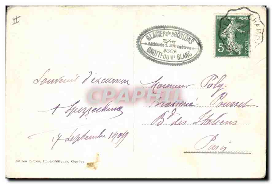 Chamonix — Glacier des Bossons — J. J. 7781 — Back