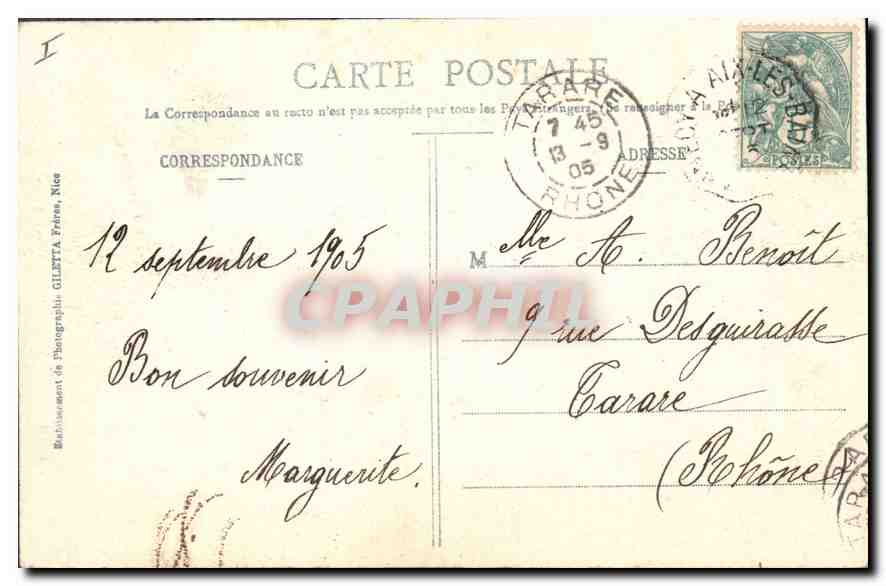 Annecy - Le Lac - L'Île des Cygnes — Édition Gilelta, phot., Nice, n° 2414 — Rückseite