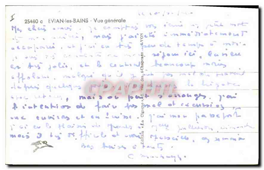 CPA Evian les Bains Vue Generale  — Rückseite