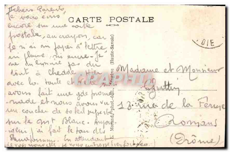 Chamonix-Mont-Blanc — Les Bossons — L. Morand, phot.-édit. — Verso
