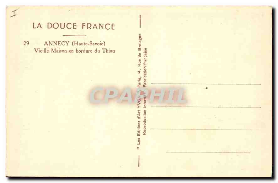 Annecy (Haute-Savoie) — Vieille maison en bordure du Thiou — Les Éditions d'Art Yvon, Paris — Reverso