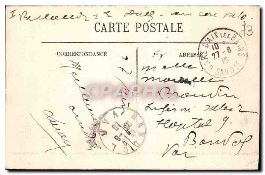 CPA Aix les Bains Vue generale et Lac du Bourget  — Verso