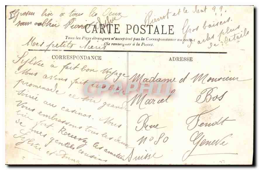 CPA Aix les Bains Lac du Bourget Rochers de Brison  — Rückseite