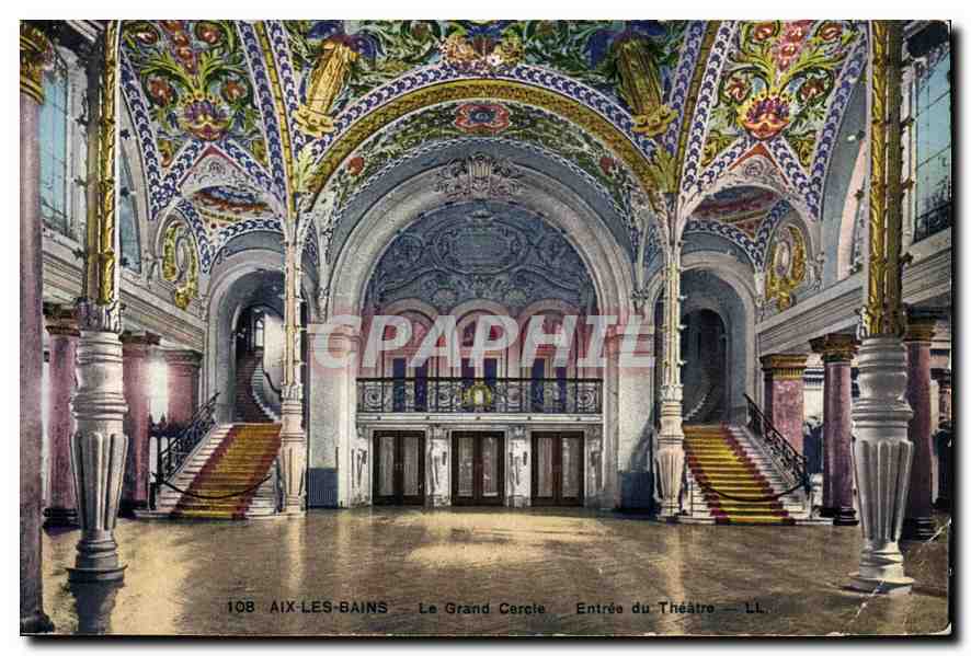 CPA Aix les Bains Le Grand Cercle Entree du Theatre 