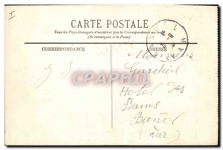 CPA Aix les Bains Belvedere de l'Hotel d'Aix  — Rückseite