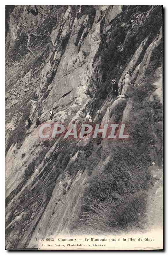 Chamonix — View of the Mauvais Pas at the Mer de Glace — Juillien frères, Photo-Publishers, Geneva