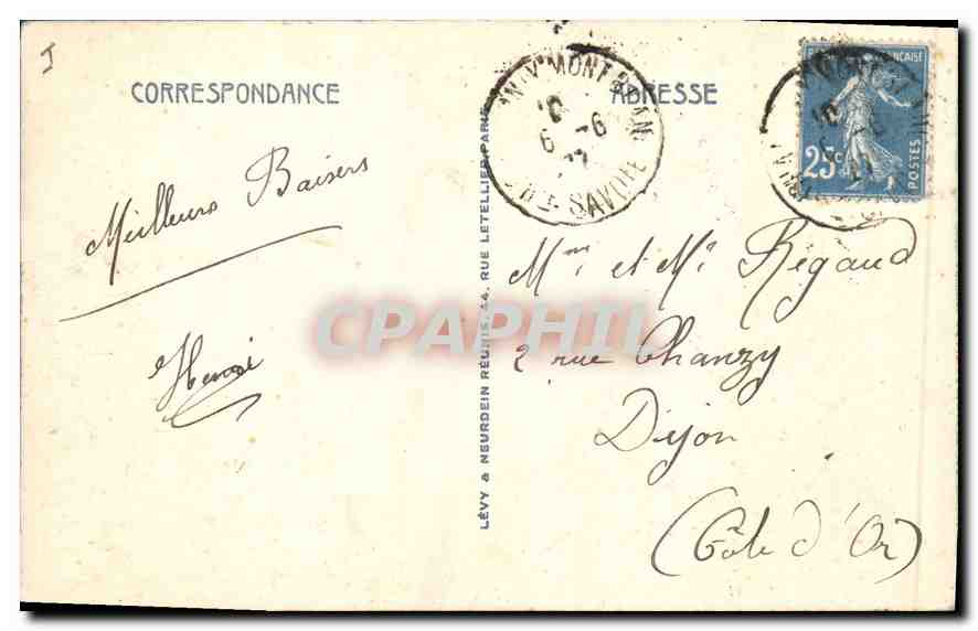 Chamonix-Mont-Blanc — Le Mont-Blanc LL — éditeur Lévy & Neurden, n° 327 — Rückseite