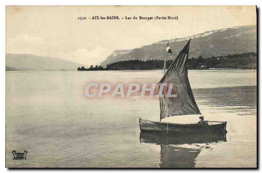 CPA Aix les Bains Lac du Bourget Partie Nord Bateau