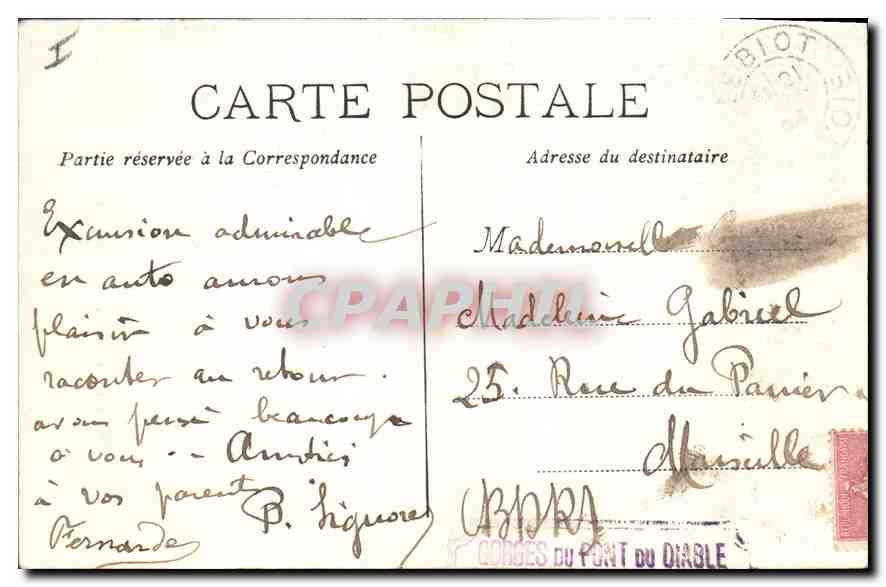 CPA Pont du Diable Jotty Haute Savoie  — Verso