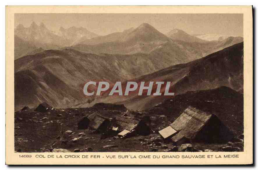 CPA Col de la Croix de Fer Vue sur la cime du Grand Sauvage et la Meige 