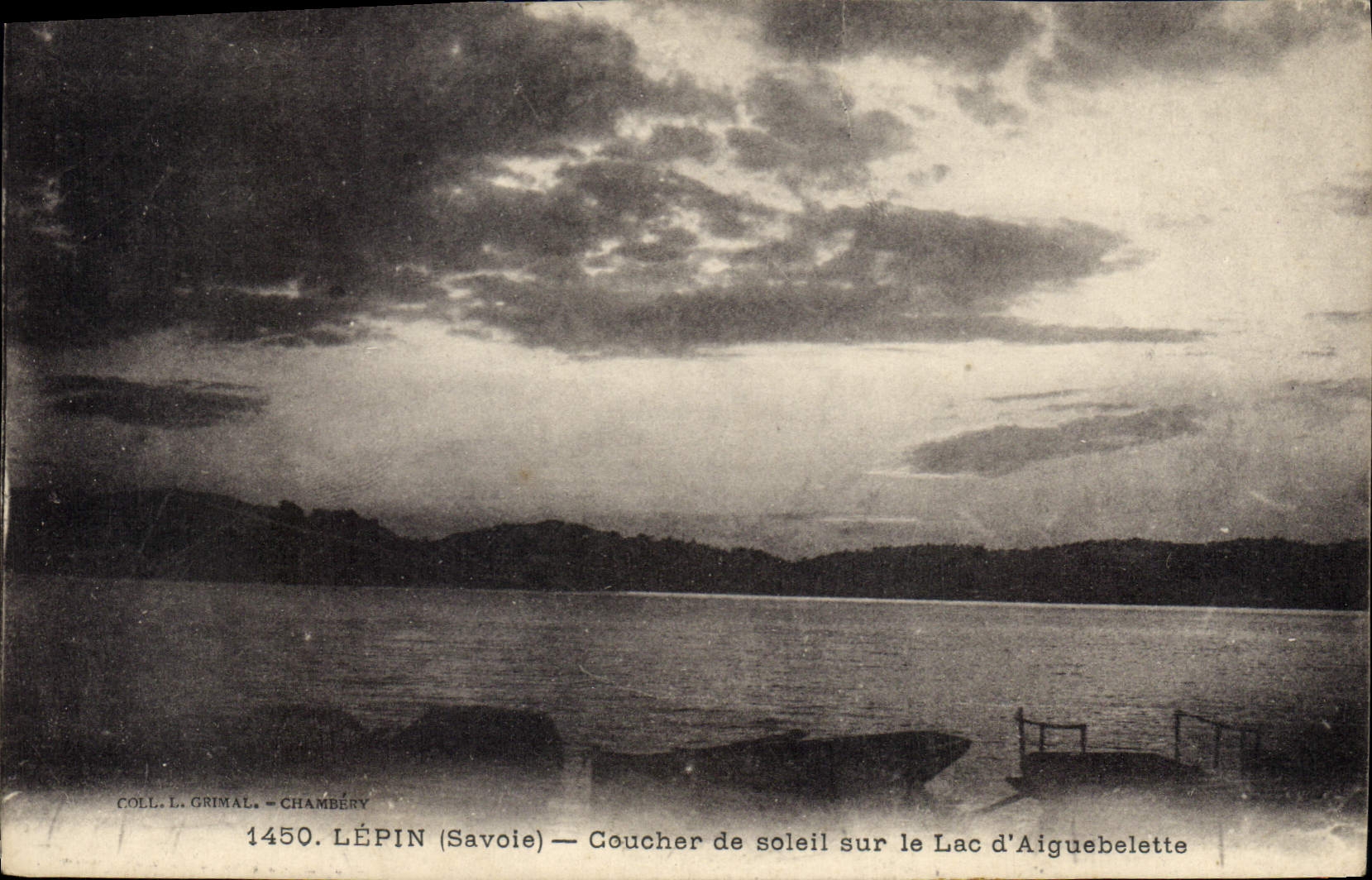 CPA Lepin Savoie Coucher de Soleil sur le Lac d'Aiguebelette 