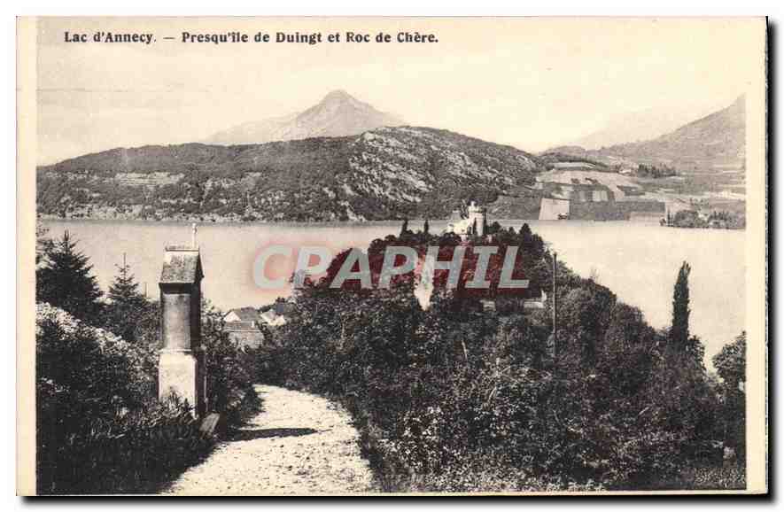 Lac d'Annecy — Presqu'île de Duingt et Roc de Chère — Éditeur non visible