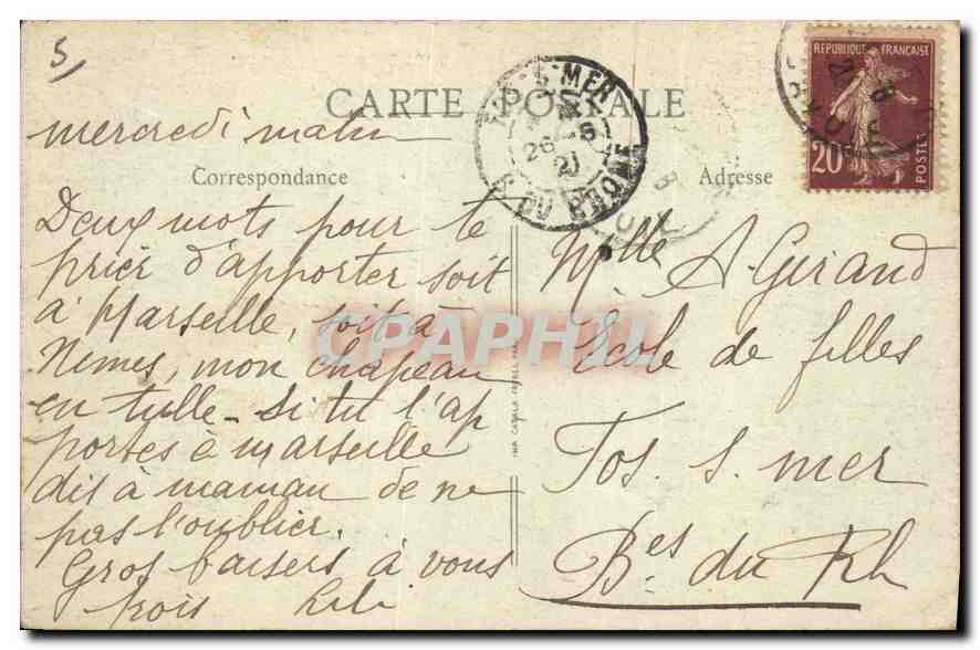 Chamonix — Vue du Glacier des Bossons et l'Aiguille du Midi (3842) — B.P. PARIS « Lux » A-9 — Verso