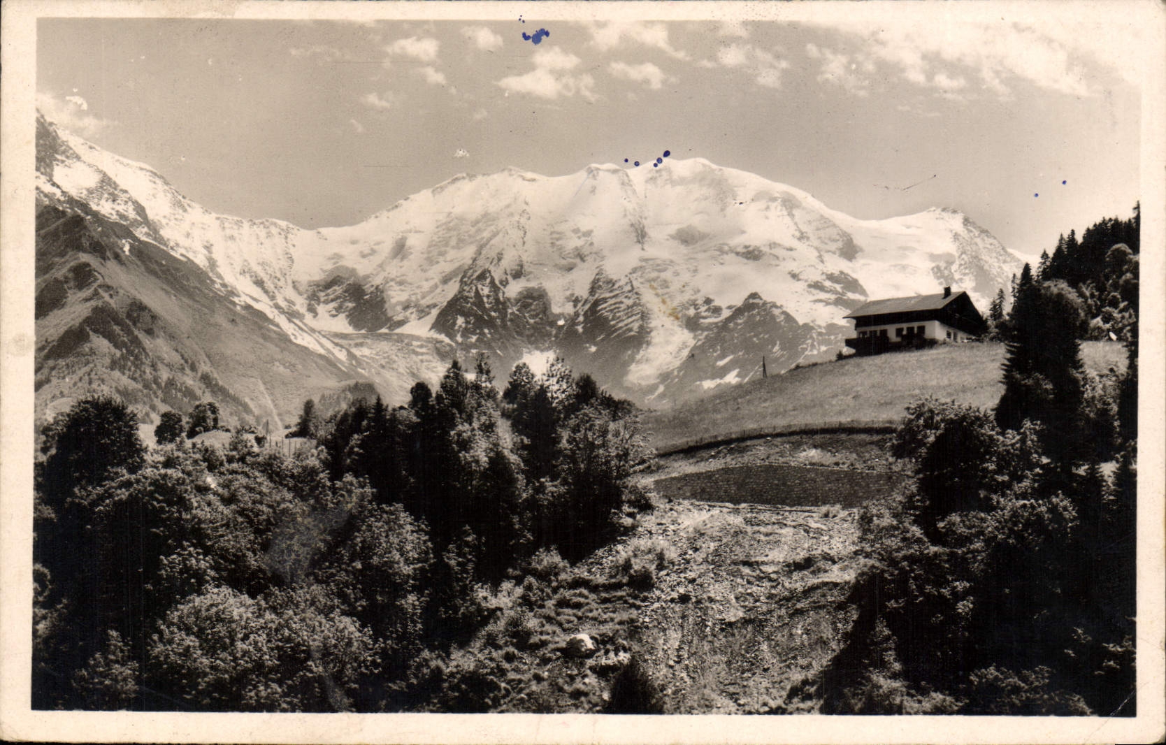 Antike Ansichtskarte Route de St Gervais les Bains zu St Nicolas de Veroce Glacier du Dome de Miage