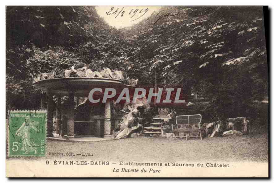 CPA Evian les Bains Etablissements et Sources du Chatelet La Buvette du Parc 