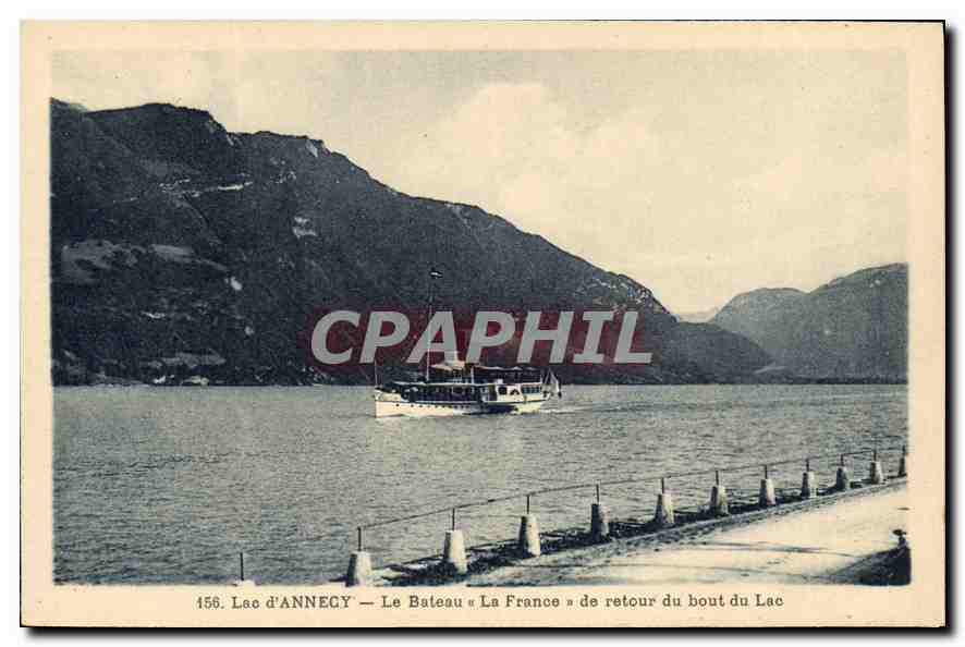 Lac d'Annecy — Le Bateau « La France » de retour du bout du Lac — A. Gardet, n° 456