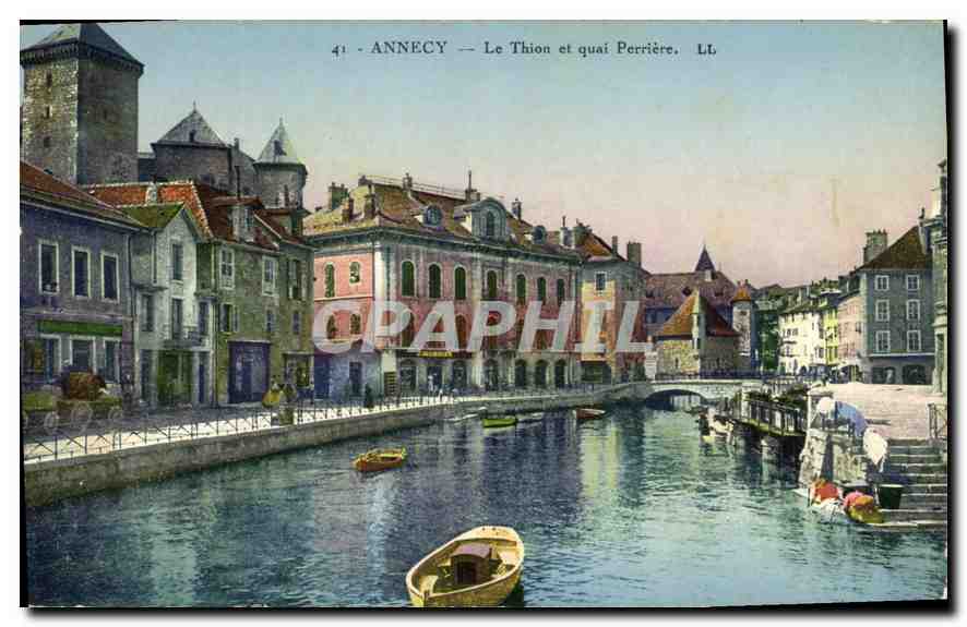 CPA Annecy Le Thion et quai Perriere 