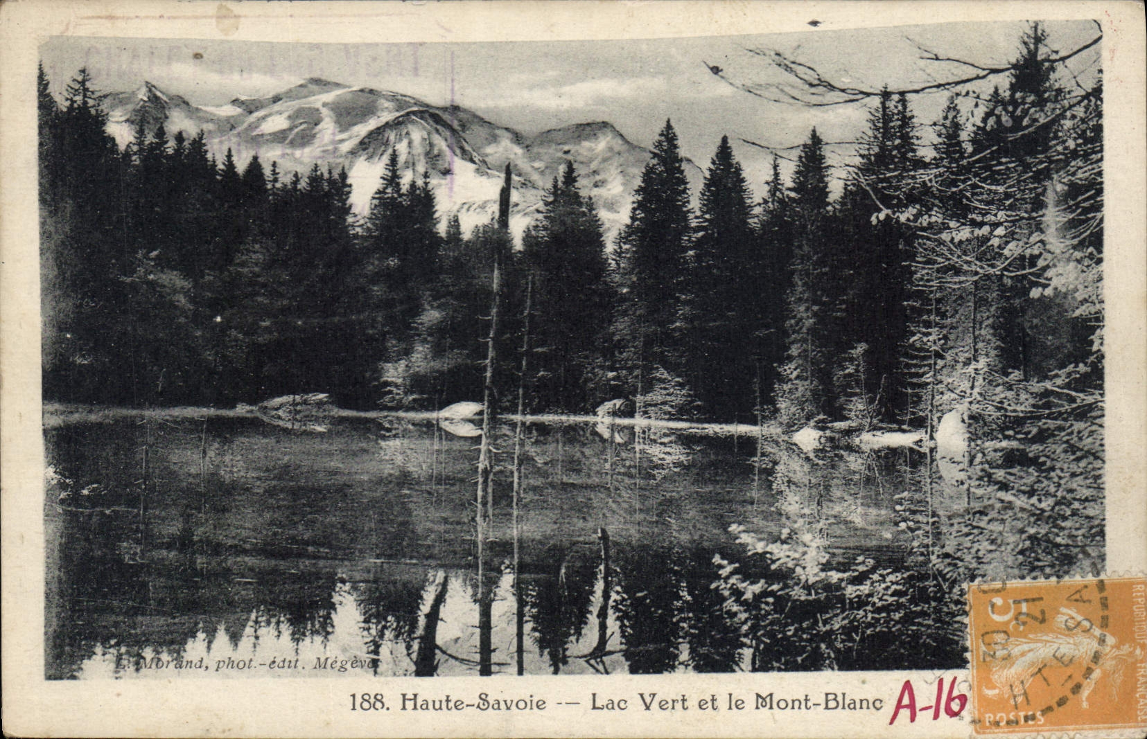 Lac Vert et le Mont-Blanc — Haute-Savoie — Mbränd, phot.-édit. Mégeve A-16