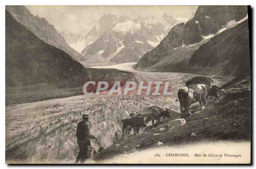 Chamonix — Mer de Glace et Pâturages — L. Enzian, édit, à Annecy (Haute-Savoie)