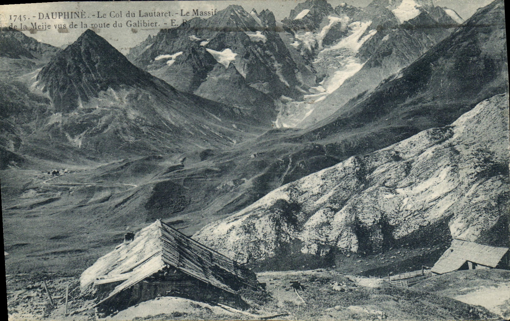 Der Col du Lautaret - Der Massiv der Meije vom Galibier-Weg aus gesehen - E. B.