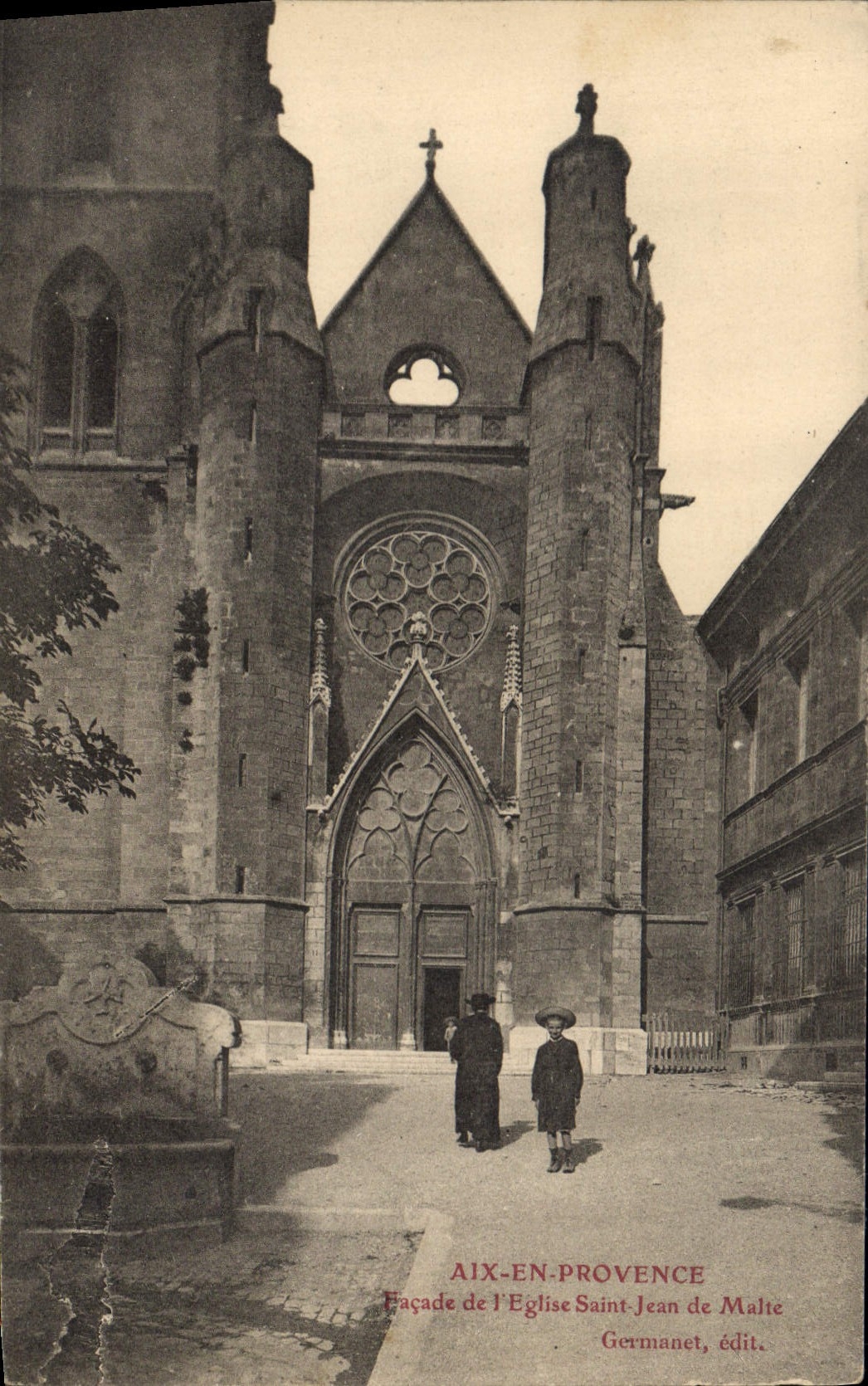 Aix-en-Provence — Façade de l'Église Saint-Jean de Malte — Germanet, édit.