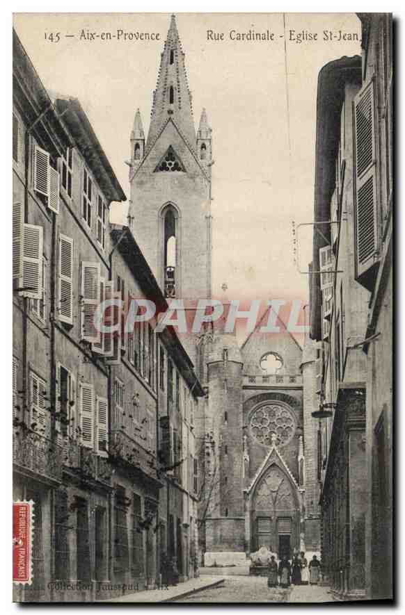 CPA Aix en Provence Rue Cardinale Eglise St Jean 