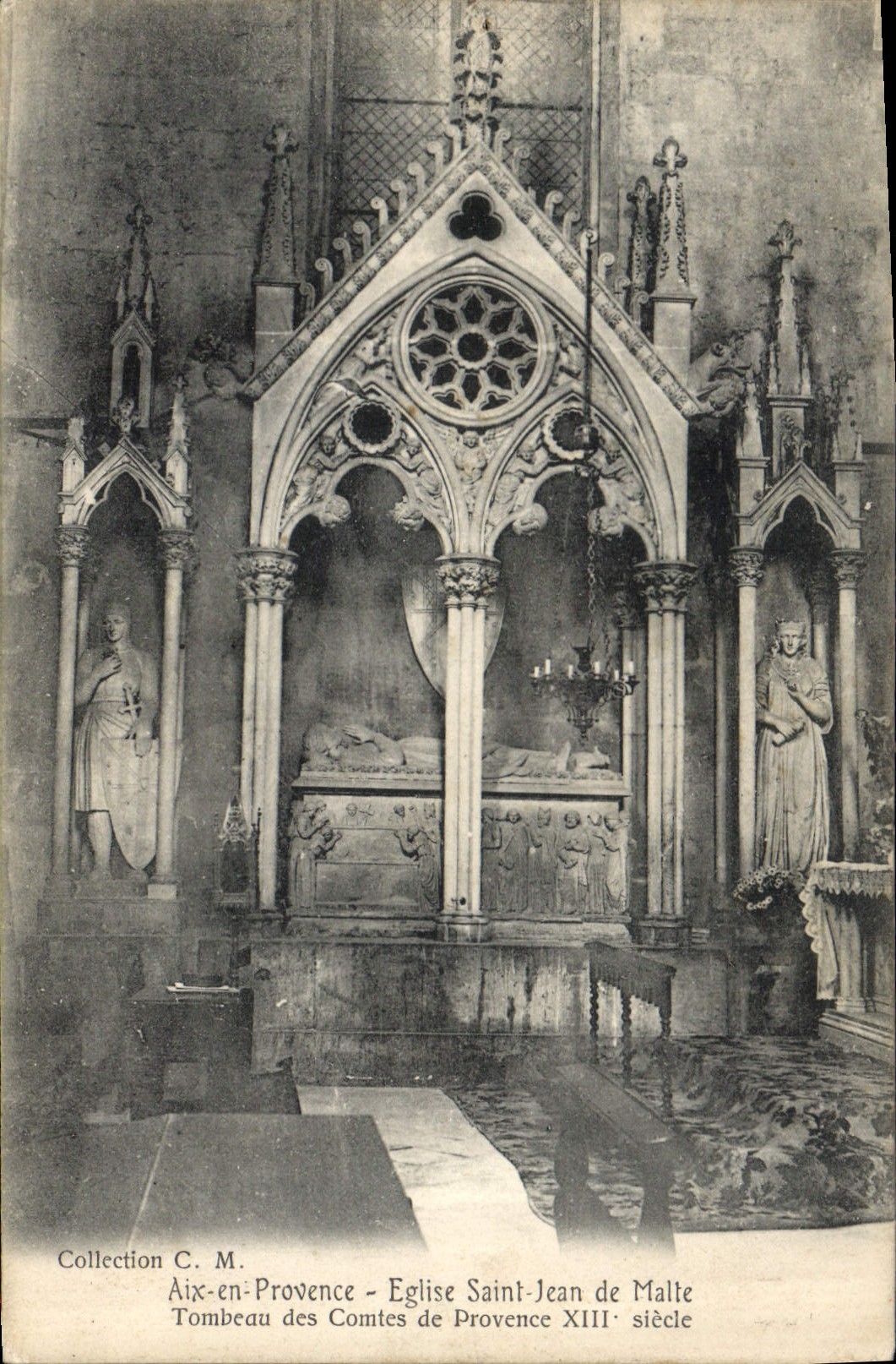 Aix-en-Provence — Église Saint-Jean de Malte — Tombeau des Comtes de Provence, XIIIe siècle — Collection C. M.