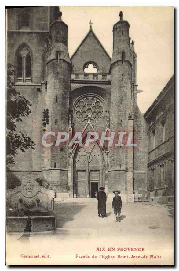 Aix-en-Provence — Façade de l'Église Saint-Jean-de-Malte — Germanet, édit.