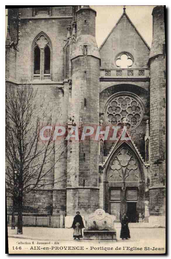 Portique de l'Église St-Jean — Aix-en-Provence — Collection R. Juassaud, n°146