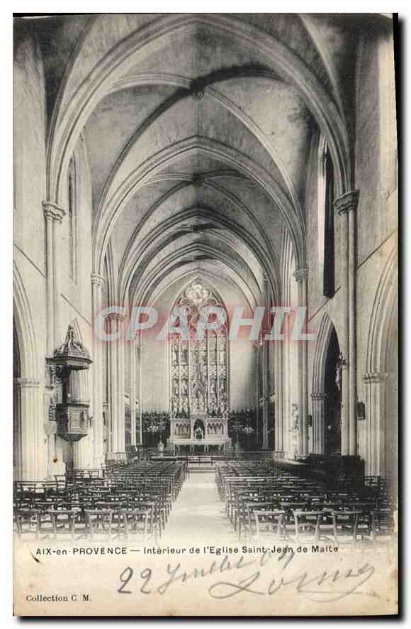 Aix-en-Provence — Intérieur de l'Église Saint-Jean de Malte — Collection C. M.