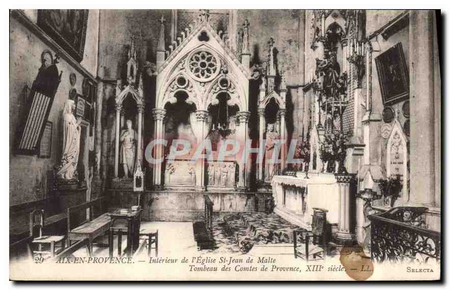 CPA Aix en Provence Interieur de l'Eglise St Jean de Malte Tombeau des Comtes de Provence 