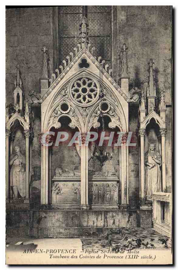 Aix-en-Provence — Église Saint-Jean de Malte, Tombeau des Comtes de Provence (XIIIe siècle.) — Éditeur : Levray & Neubuin, Paris