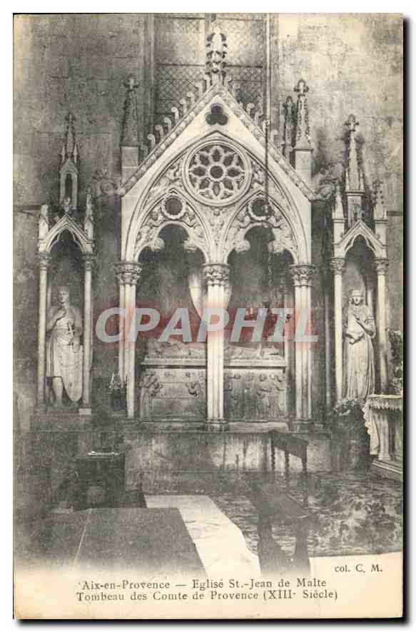 Aix-en-Provence — Church of St-Jean de Malte: Tomb of the Count of Provence (13th century) — col. C. M.