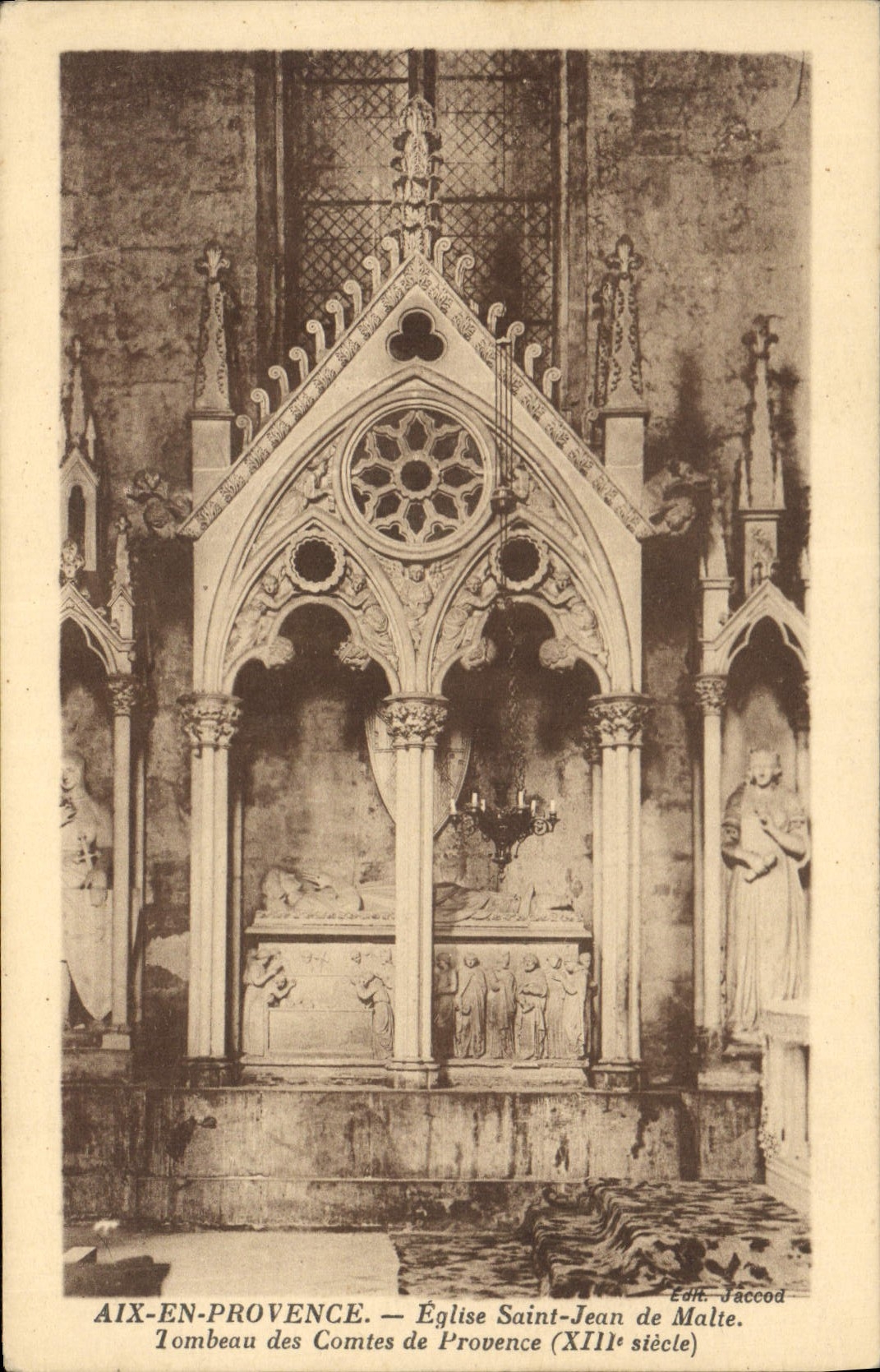 Aix-en-Provence — Tombeau des Comtes de Provence (XIIIe siècle) — Église Saint-Jean de Malte — Édit. Jaccod