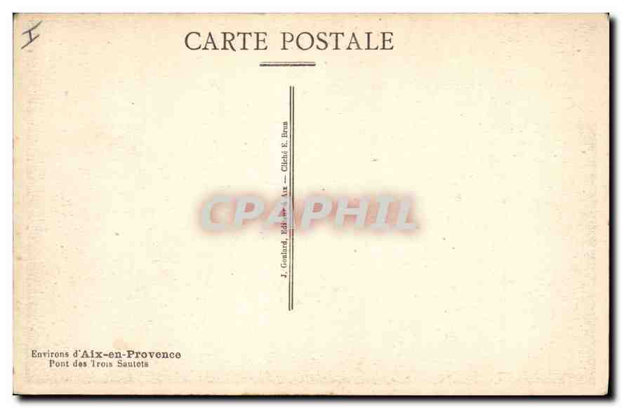 CPA Environs d'Aix en Provence Pont des Trois Sautets  — Verso