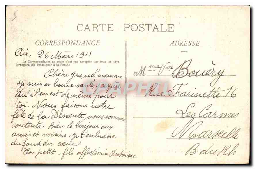 CPA Environs d'Aix en Provence Le Pont des Trois Sautets  — Rückseite