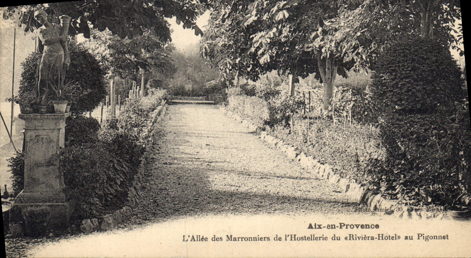 L'Allée des Marronniers de l'Hostellerie du «Rivièra-Hôtel» au Pignonnet — Aix-en-Provence — Photo Rimicle, 30, Aix-en-Provence