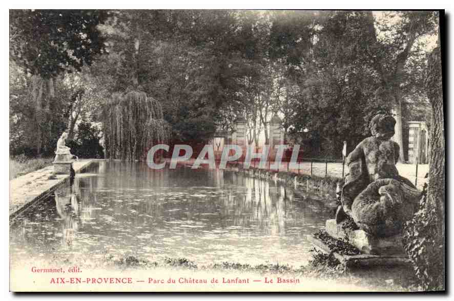 AIX-EN-PROVENCE — Parc du Château de Lanfant — Le Bassin — Germanet, édil.