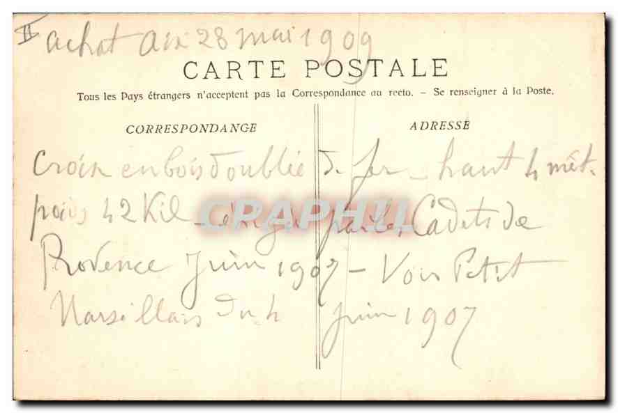 Environ d'Aix-en-Provence — Le Pilon du Roi — Collection Haussaïd — Verso