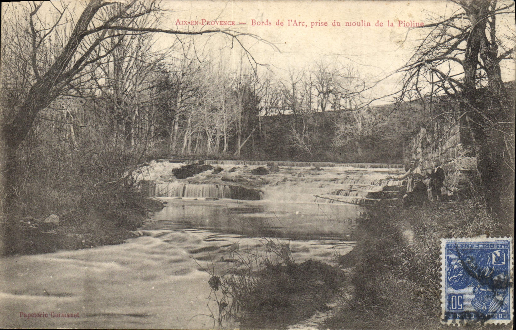 Aix-en-Provence — Bords de l'Arc, prise du moulin de la Pioline — Papatorie Germanet