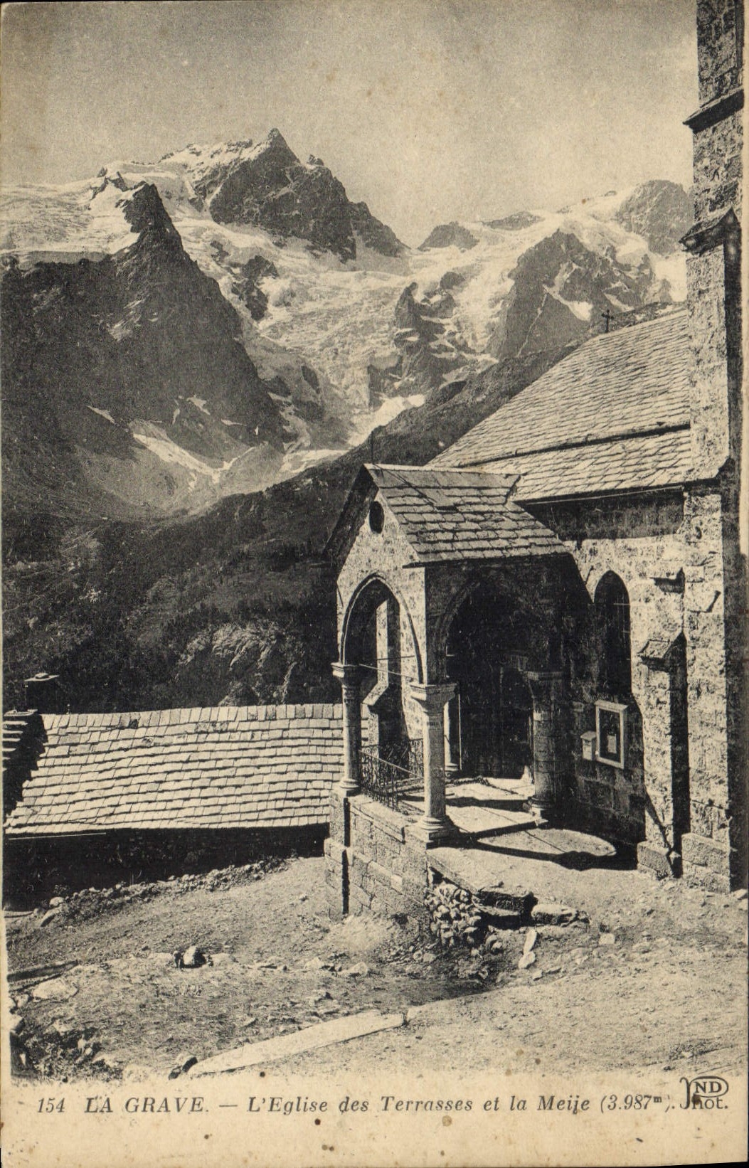 La Grave — L'Église des Terrasses et la Meije (3.987m) — JND