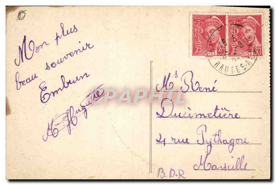 Touristische Alpen — EMBRUN (Hautes-Alpes) — Umgebung von Embrun im Winter — Foto. Combier Macon — Rückseite