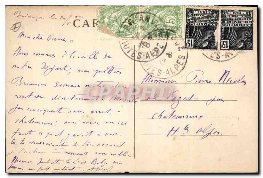 BRIANÇON — Porte Pigneron et Fort du Château — E.R. — Reverso