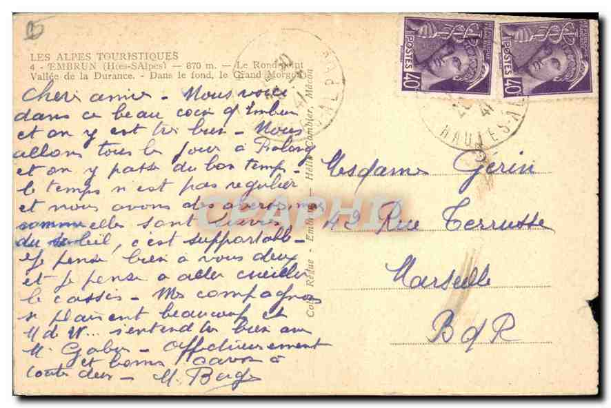 Embrun (Hautes-Alpes) — Der Kreisverkehr — Tal der Durance — Verlag Les Alpes Touristiques, n°4 — Rückseite