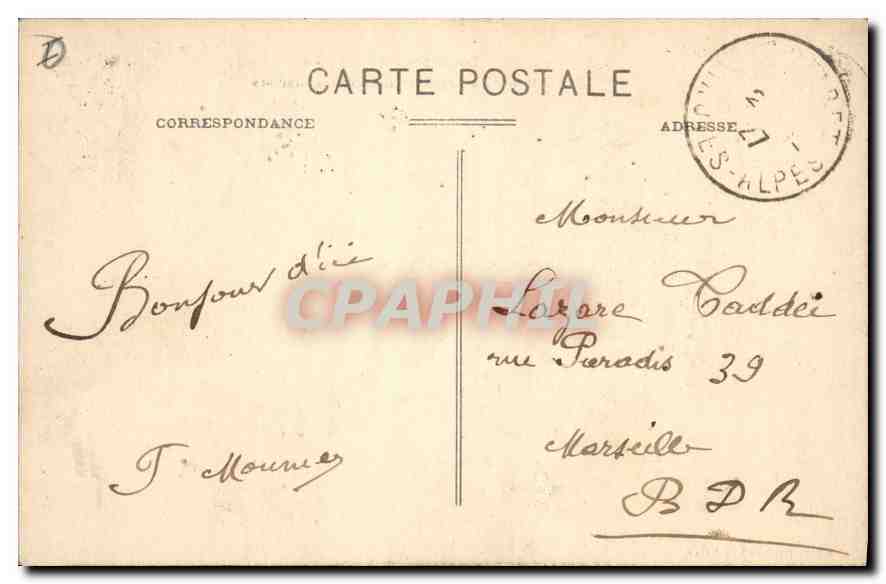 Les Alpes Pittoresques — Route du Lautaret au fond les Glaciers — Éditeur non visible — Verso