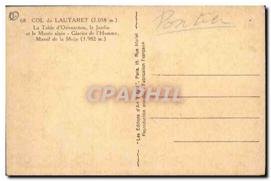 CPA Col du Lautaret La Table d'Orientation le Jardin et le Musee alpin Glacier de l'Homme Massif de — Reverso