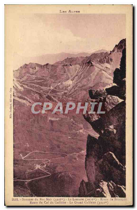 Les Alpes — Vue panoramique des sommets et routes — Mlle Jenbert, éditeur Gap, n°224