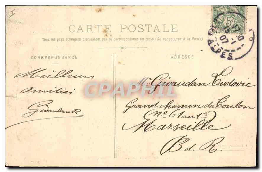 Gouffre de Gouffourenck - Sous Pallon — Les Alpes — V. Fournier, Édite, Gap, n°125 — Achterkant