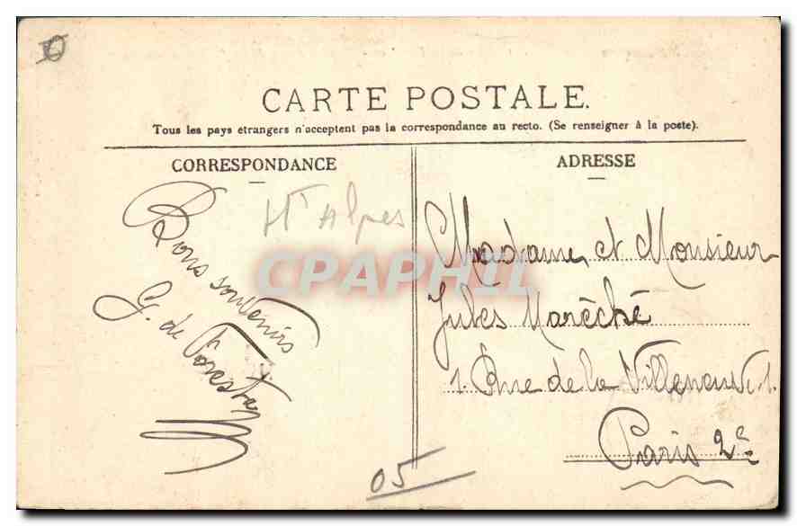 Gorges de la Durance — Dans le fond, Massif du Coste-Rousse — Édition E. d. C., Briançon — Verso